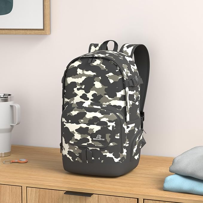 rickyh style School Backpack Travel Bag for Men & Women Lightweight College Back Pack with Laptop Compartmen