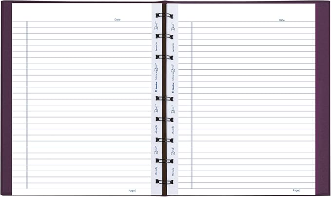 Blueline MiracleBind™ Notebook, Refillable, Lizard-Like Hard Cover, 9.25" x 7.25", 150 Ruled Pages, Grape (AF9150.95)
