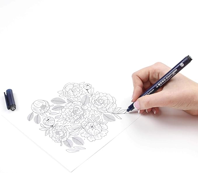Tombow 66403 MONO Drawing Pen, 3-Pack. Create Precise, Detailed Drawings with Three Tip Sizes – 01, 03 and 05
