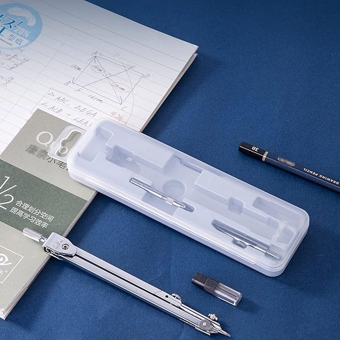 Drawing Compass Drafting Tools Geometric Compass Set Metal Drawing Tool Professional Compass and Pencil-Filled Student Supplies Circle Drawing Tool Math Ruler Kit