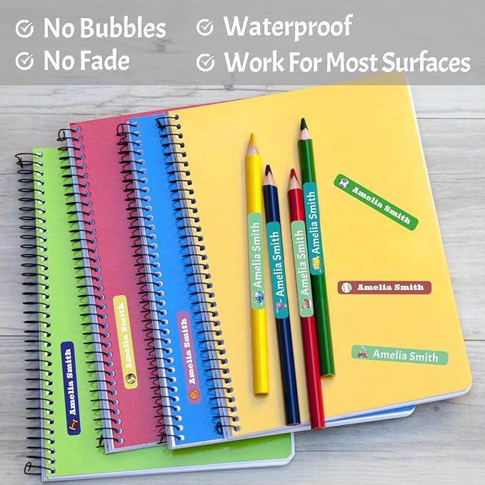 100 Pcs Personalized Name Labels for School Supplies Custom Waterproof Name Stickers Customized Daycare Water Bottles Pencil Labels(Dinosaur)