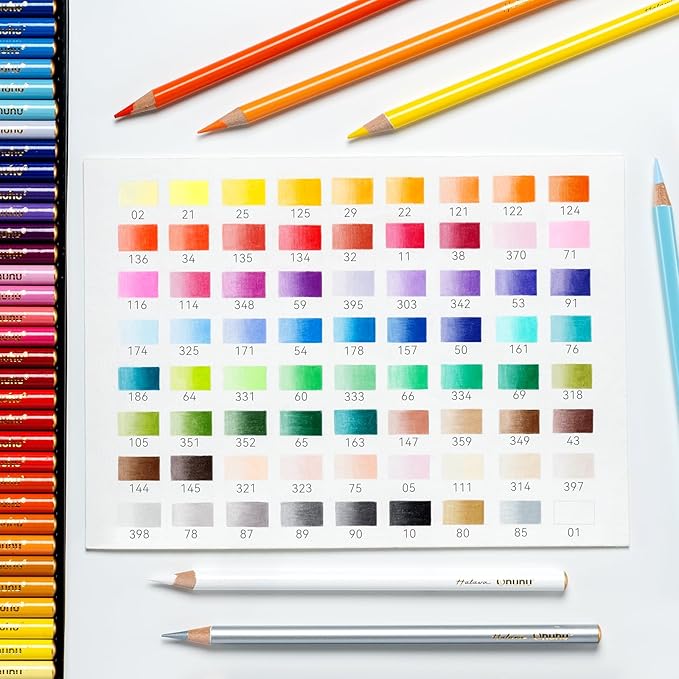 Ohuhu Colored Pencils: 72 Oil-based Drawing Pencils for Coloring Portrait Sketching Landscape, Durable Soft Core, Professional 72 Pack for Artist, Adult & Beginners, Halawa Series