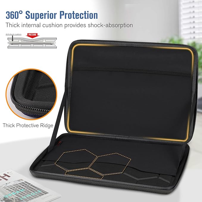FINPAC Hard Laptop and Tablet Sleeve Case for MacBook Neo A18 Pro, 13.6-inch MacBook Air 2026 M5/M4/M3,14-inch MacBook Pro M5/M4/M3 2026-2021, Laptop 13", iPad, Shockproof Briefcase, Black