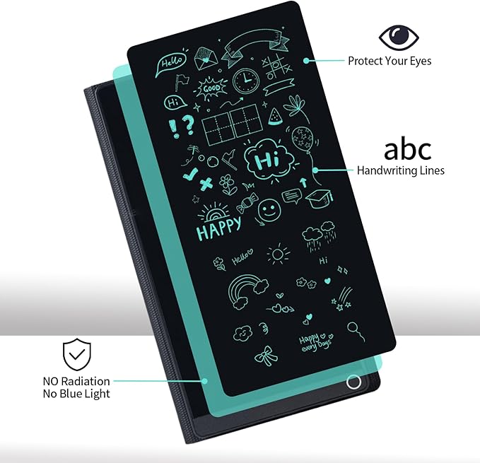 6.5inch Digital Notepad Portable Mini LCD Writing Tablet Electronic Notebook with Protective Cover Reusable Drawing Board