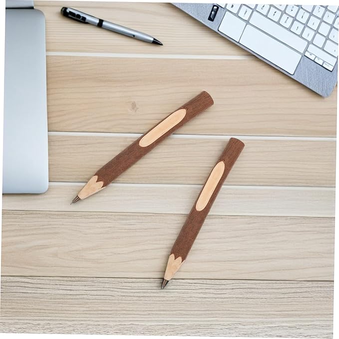 Natural Wooden Ballpoint Pens Tree Bark 13cm Small Ballpoint Pens 10pcs Biodegradable Portable Writing Accessory for Office and School Supplies