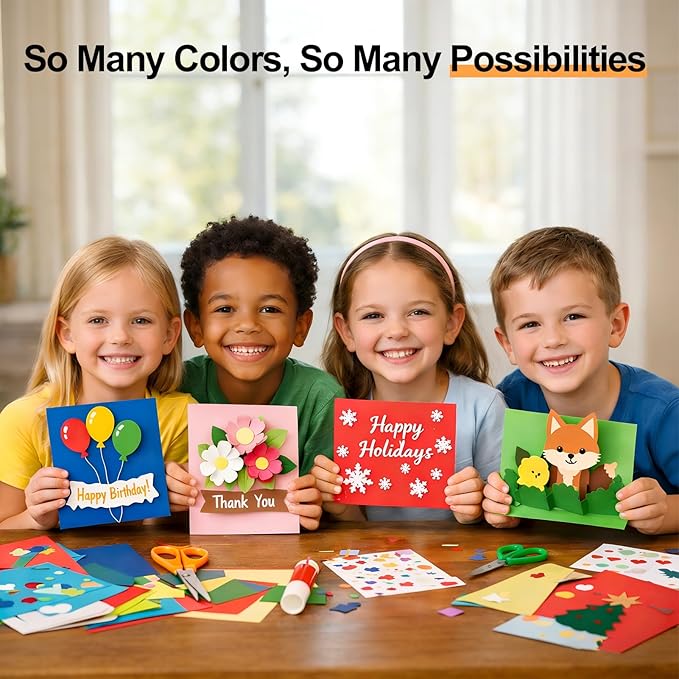 200-Sheets Colored Cardstock for Crafts: 50 Assorted Colors, 8.5" x 11", 65lb/180gsm, Colored Paper for DIY Crafts, Card Making, for cri·cut Cutting, Kids School Supplies
