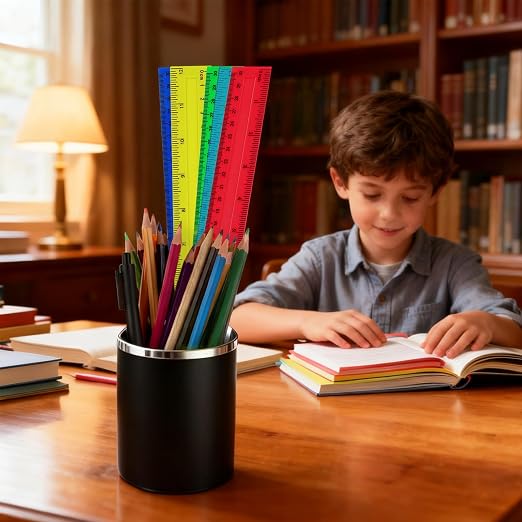 ZUFECY 8-Pack 12" Flexible Rulers - Vibrant Color-Coded Plastic, Tear-Resistant for Math & Engineering Drafting