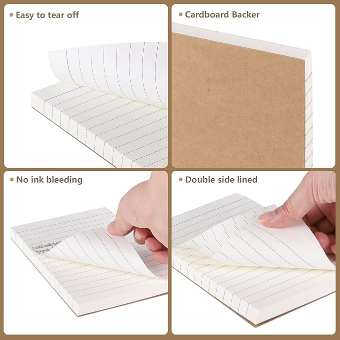 zmybcpack 20 Pack Lined Memo Pads 4”x6” Note Pads - 100 Sheets Each Lined Paper Notepad- Small Memo Scratch Pad Writing Pads(Double Sided Printed)