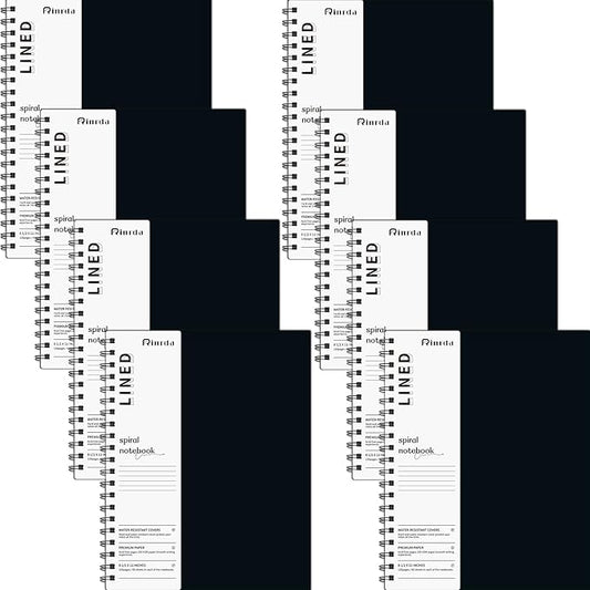 Large Lined Notebook Spiral Notebook 8.5" x 11" 8 Pack LINED Notebook 7mm Ruled Hardcover Notebook 120 Pages 100 GSM Thick Paper Notebook Hardcover Journal for School, Office,Study and Notes