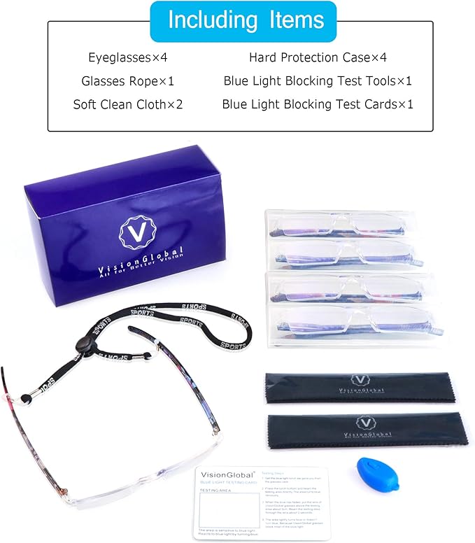 LifeArt 2/4 Pairs Reading Glasses, Blue Light Blocking Glasses, Computer Glasses for Men and Women, Rectangle Eyewear Frame