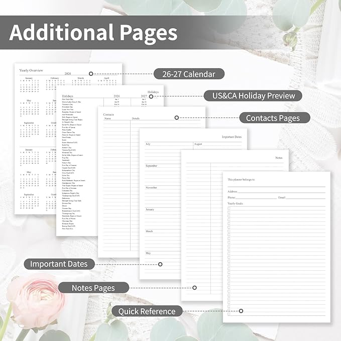 Planner 2026-2027, Weekly and Monthly Planner with Tabs from Jul 2026 - Jun 2027, A5 Hardcover Academic Calendar with Date for School & Office Schedule, 5.8" x 8.3", Black