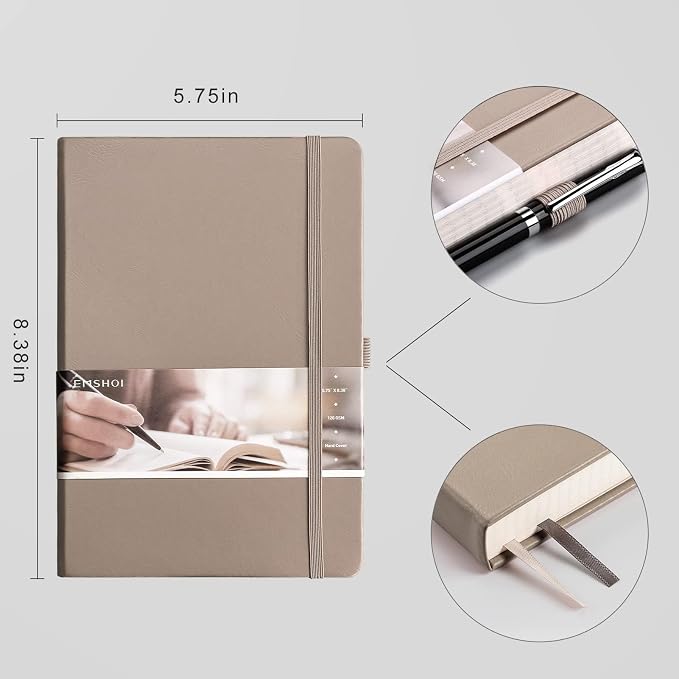 EMSHOI Graph Grid Journal Notebook, 256 Pages, A5 Size (5.7'' x 8.3'')