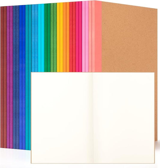 30 Pack Blank Notebook Journals Bulk, A5 Unlined Paper Composition Notebook