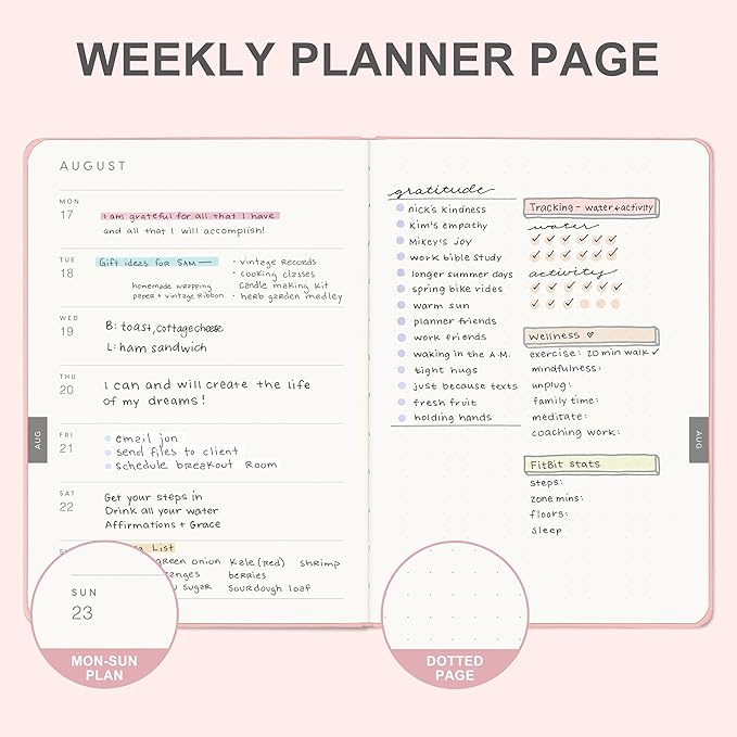 And Per Se 2026 Planner, 15 Months Hardcover Daily, Weekly & Monthly Planner, A5 size, 100GSM Thick Paper, Back Pocket, 5.7" x 8"(Pink)