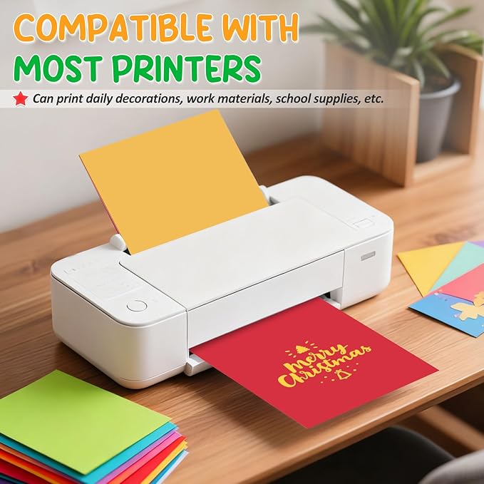 8.5" X 11" Colored Cardstock, 25 Colored Construction Paper Card Making Supplies, 180gsm/65lb Cardstock Printing Paper for Printer, Invitations, Scrapbooking, Diy Crafts, Decoration (25 Sheets)