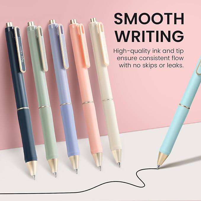 Taja 48 Pack Aesthetic Highlighters and Gel Pens Set, 24 No-Bleed Pastel Highlighters and 24 Black Ink Pens for Bible Study, Journaling, School and Office Supplies