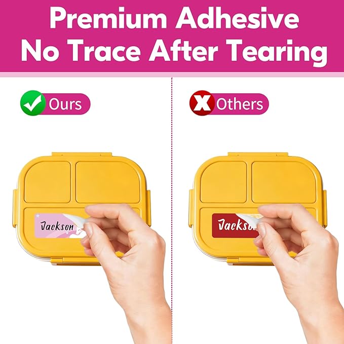 Daycare Name Labels for Kids, 360pcs Waterproof & Removable Name Stickers for Water Bottles, Lunch Boxes and School Daycare Name Tag (Unicorn)
