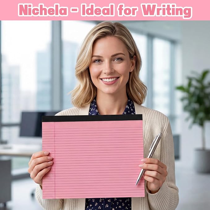Thboxes 2 Pack Wide Legal Pads, 60 SheetsLandscape Note Pads, 11 x 9.5 In