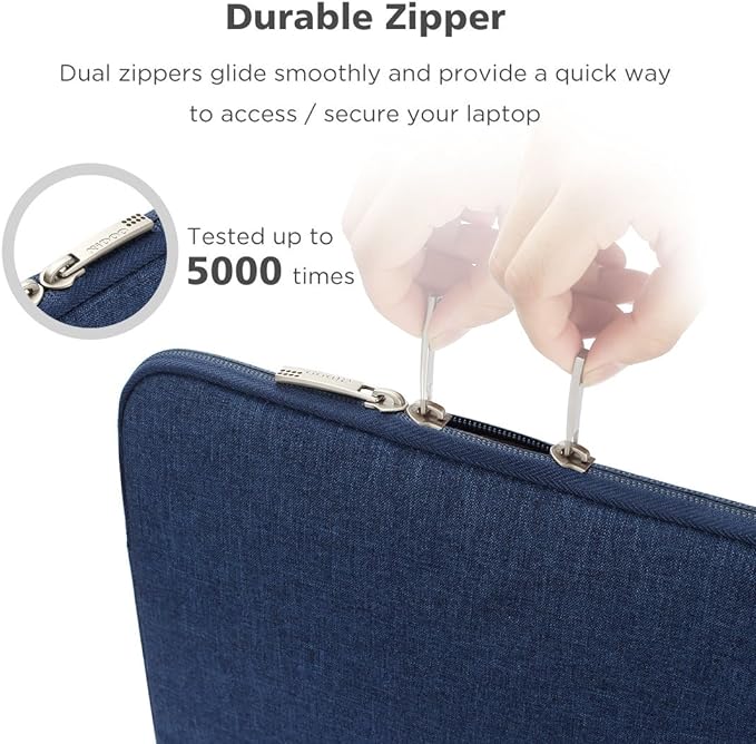 NIDOO 13.3 Inch Laptop Sleeve Case Water Resistant Protective Cover Notebook Bag Compatible with Surface Book 3 / ThinkPad P14s E14 T14 / ThinkPad X1 Carbon Yoga /14" Pavilion 14 / ASUS ROG G14,Blue