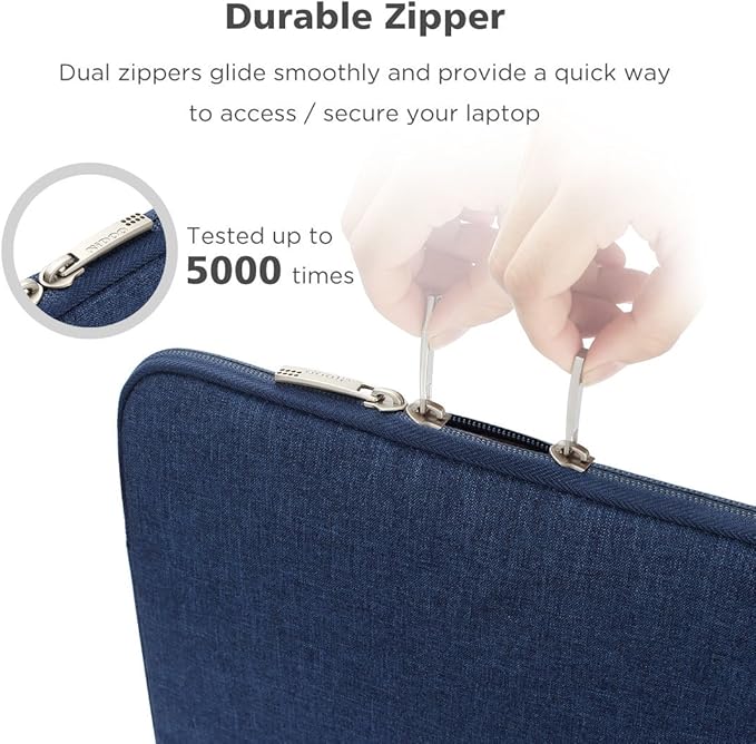 NIDOO 15.6 Inch Laptop Sleeve Case Water-Resistant Portable Notebook Carrying Bag for 15.6" IdeaPad 3i / Legion 5 Gen 6 / ThinkPad T15g P15s E15 L15 Gen 2/16" Legion Slim 5 Gen 9 / Samsung HP, Blue