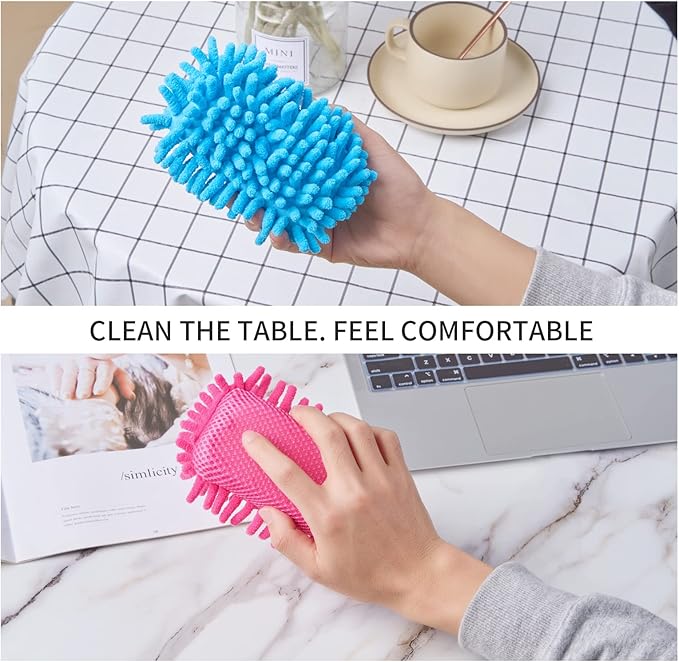 4 Pieces Microfiber Shag Whiteboard Eraser Shag Washable Dry Eraser Board Eraser for Chalk, Classroom Teacher Supplies, Home and Office (Blue)