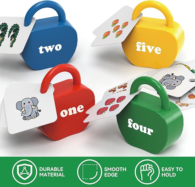 Locks and Key Toddler Toys, Number Counting Cause and Effect Toys for Kids Ages 3-5, Preschool Learning Activities, Kindergarten Classroom Must Haves, Montessori Toy for 3 Year Old