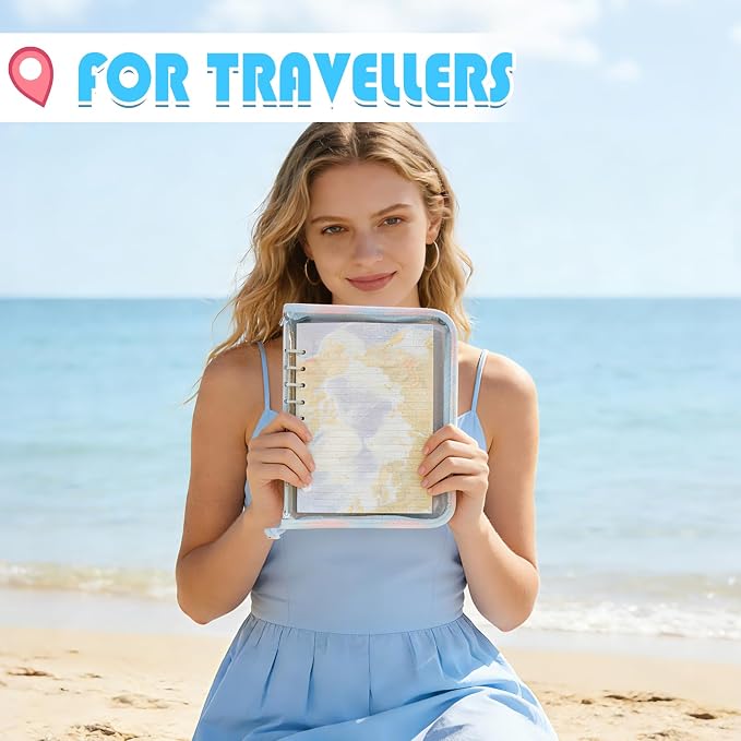 100 Sheets Travel A5 Refills Papers for Planner Insert Binder, 120GSM Thick World Map Notebook Fillers, Adventure 6 Hole Loose Leaf Papers for A5 6 Ring Binder Journal Diary Budget Travelers