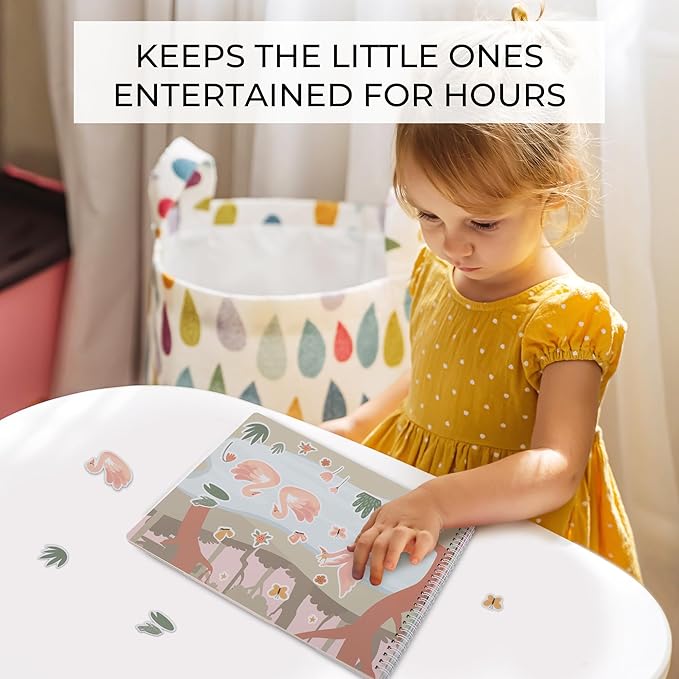 ZICOTO Fun Sticker Book for Toddlers 2-4 Years - Perfect Kids Activity Book with Beautiful Stickers & 12 Themes for Entertaining Toddlers 4-8 While Traveling - Incl. Princess, Unicorn & Coloring Pages