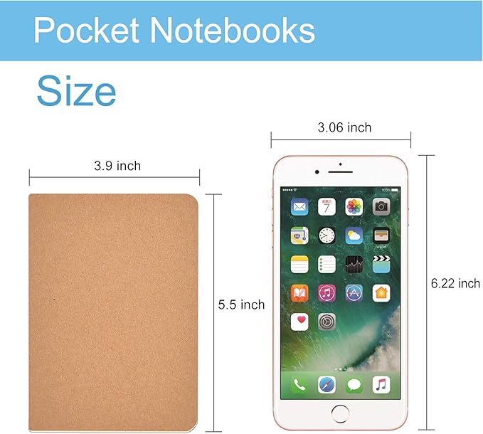 SAYAYA 48 Pack A6 Kraft Paper Small Notebooks Bulk, 4x6 Pocket Notebook with 60 Lined Pages, Mini Travel Journal, Sketchbook, Note, Memo Pads for Gifts, Students, Classroom, Business, Office Supplies