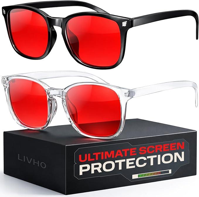 livho High Tech Blue Light Glasses - Advanced Blue Light Blocking Computer Glasses - Screen Fatigue & UV Protection