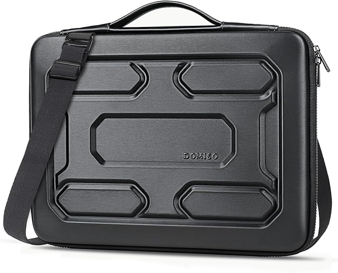 DOMISO 13.3 inch Laptop Sleeve Shoulder Bag Shockproof Waterproof Computer Bag EVA Protective Carrying Case Handbag for 13-13.3" Notebooks/13 MacBook Air/Pro Retina/Dell XPS 13/Samsung/HP, Black