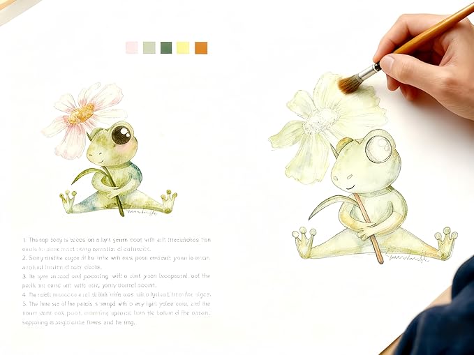 48 Colors Watercolor Book with Paint，Beginner Watercolor Workbook Kit, Watercolors Workbook (Animal -48 Colors)