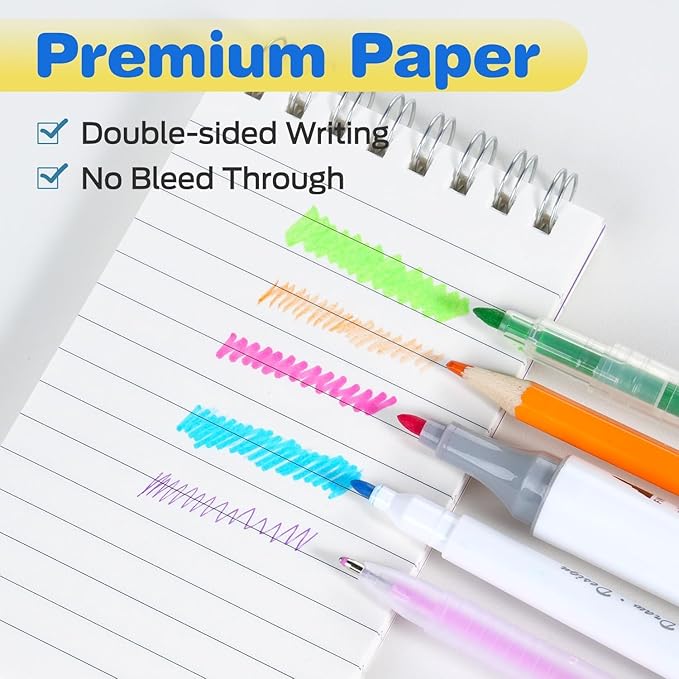 Pocket Notebook Bulk 3x5 Inch, 60 Packs Mini Top Bound Spiral Notepad with Lined Pages, Memo Pads 6 Colored 60Sheets/120Pages (80GSM), Small Notepads for Office, Work, College, Home, Travel