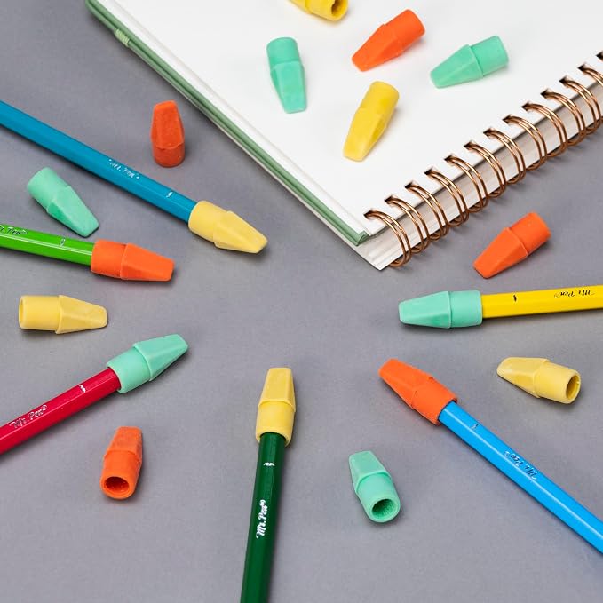 Mr. Pen- Pencil Erasers Toppers, 30 Pack, Colorful