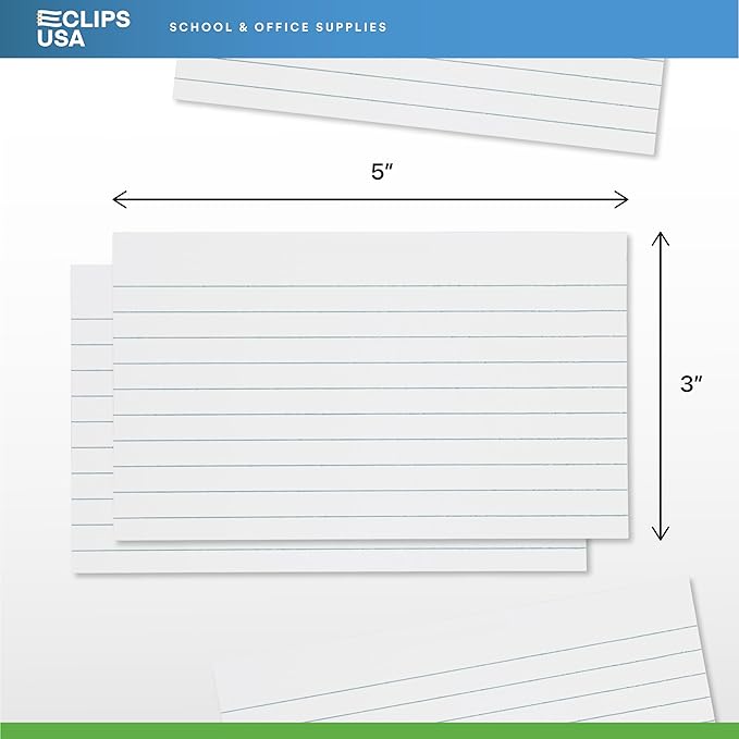 Index Cards Bulk 3x5 (2400 Cards) Flash Cards For Studying Note Cards Flashcards Notecards 100 Per Pack (24 Pack 3X5)