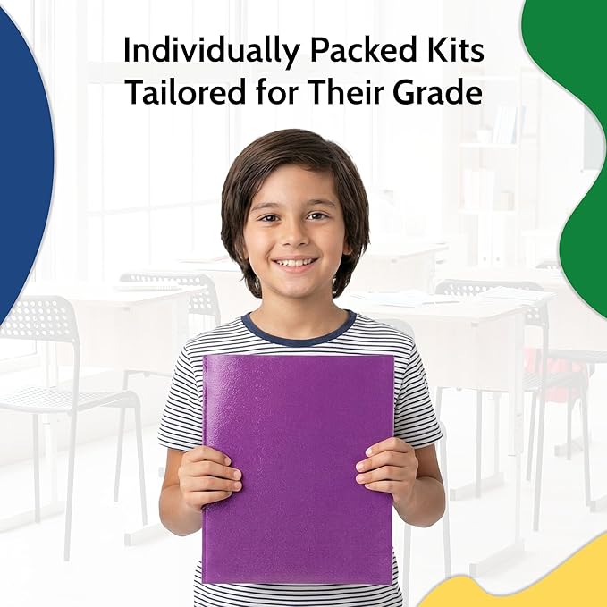 EPI Essentials Bulk School Supplies for Kids – Kindergarten to 5th Grade School Supply Packs – Wide-Ruled Bundle with Classroom-Ready Standard List Essentials – 168 Boxes per Pallet