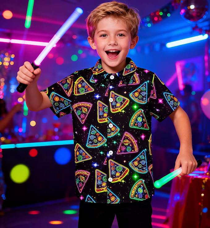 Enlifety 2-10T Kids Hawaiian Shirt Boys Short Sleeve Button Down Shirts Hawaii Summer Casual Blouse