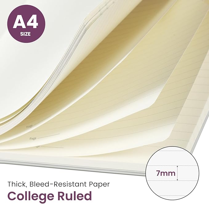 Taja Large Spiral Lined Journal for Women, 8.5" x 11" Notebooks for Work Collge Ruled, A4 Aesthetic Cute Journaling Notebooks for Writing, Plastic Cover, Jungle