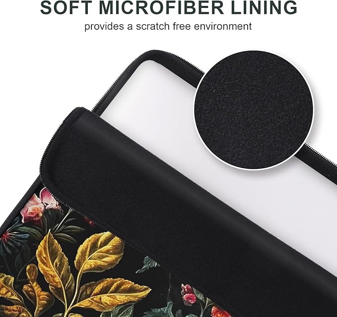 iCasso Laptop Sleeve 13 inch for MacBook Air 13-13.6 inch, Laptop case for MacBook Pro 13 inch, Slim Protective Travel Carrying Case for MacBook Pro 14 inch, Chromebook, HP, Dell, Vintage Floral