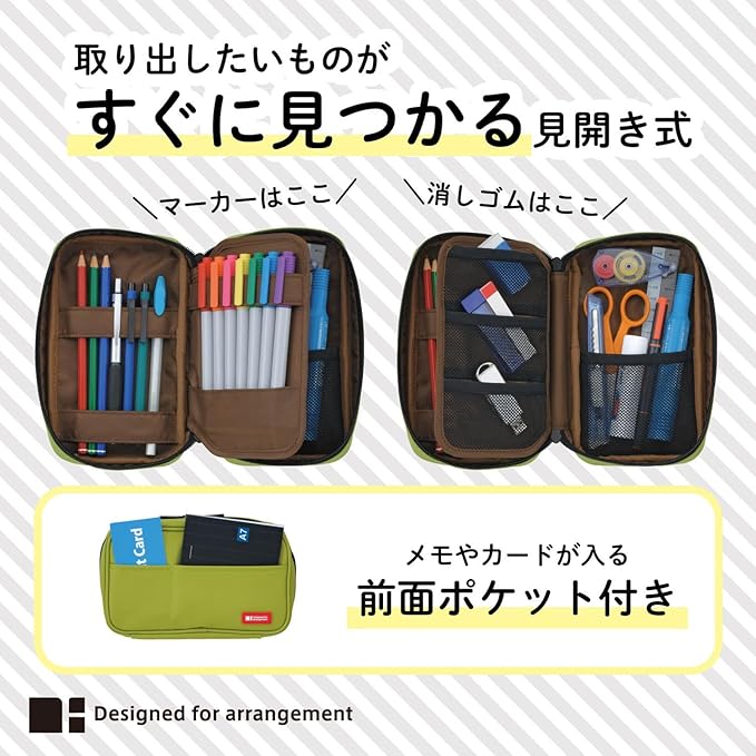 LIHIT LAB Large Capacity Zipper Pencil Case For School Office College, Big Capacity 4 Compartments Pencil Bag Holder Adults Teen Boys Girls, Travel Cosmetics Storage, Ice Gray Camo (A7551-135)