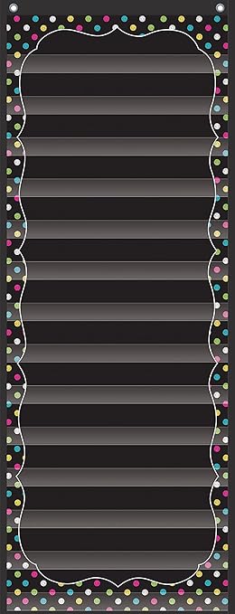 Teacher Created Resources TCR20752 Chalkboard Brights 14 Pocket Daily Schedule, Nylon/Vinyl, Black