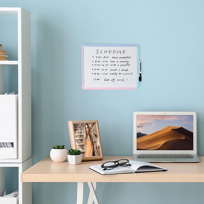 Mr. Pen- Dry Erase Board, 14” x 11” with a Black Dry Erase Marker, Small Mini White Board for Students