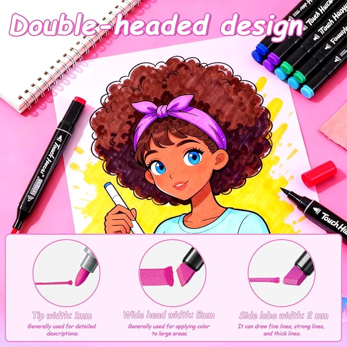 120 Colors Alcohol Markers Set, Dual Brush Tip Art Coloring Markers for Adult Drawing, Permanent Alcohol Based Colored Sketch Pens Art Supplies Gifts for Illustration