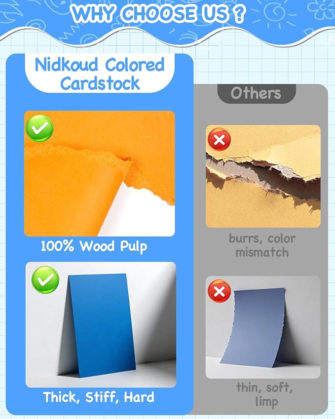 124 PCS Colored Cardstock 8.5" x 11", 50 Assorted Colors Construction Paper Bulk for Crafts, Thick Card Stock Colorful Printer Paper for Scrapbooking, Card Making, Kids School Supplies(200GSM)