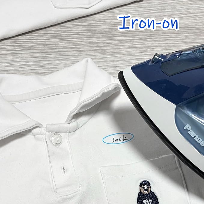 128 Pcs Writable Iron on Name Tags for Clothing, Fabric Labels for Nursing Home & Daycare, Washer and Dryer-Safe