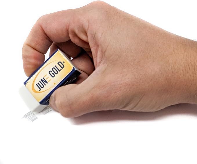 June Gold 10 Large White Vinyl Erasers