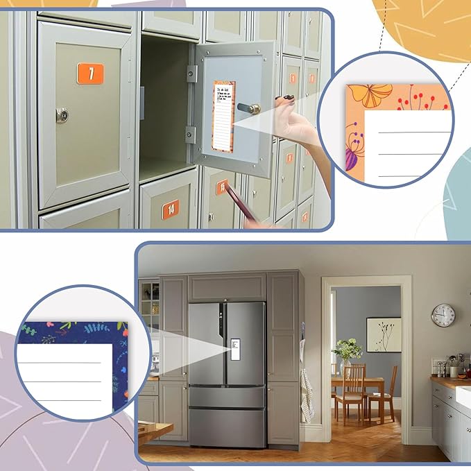 AZUREAL 7 Pack Magnetic Notepads for Refrigerator, Grocery List Magnet Pad for Fridge, Flower Design Magnetic Grocery List Pad for Fridge, To-Do Memos, List, 30 Sheets Per Note Pads