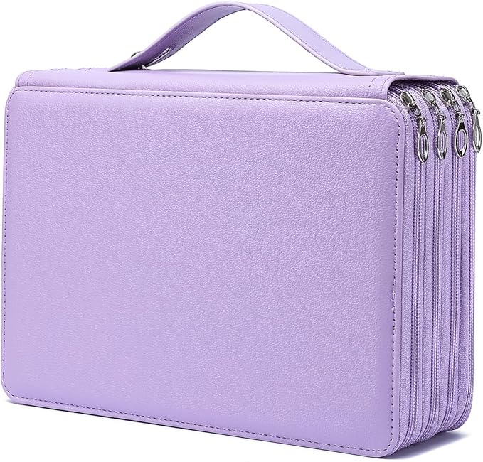 YOUNGCOL 200 Slots Colored Pencil Case Color Pencil Organizer Storage Large Capacity Pencil Holder (Purple, 200 Slots)