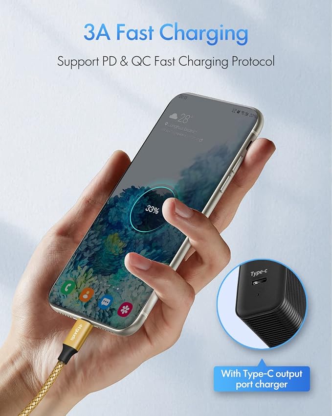 etguuds Gold USB C to USB C Cable 3ft, 2-Pack 60W USBC to USBC Cord, Type C to C Charger Cable Fast Charging for iPhone 17 16 15 Pro Max Plus Air, Samsung Galaxy S25 S24 S23, for MacBook/iPad, Pixel