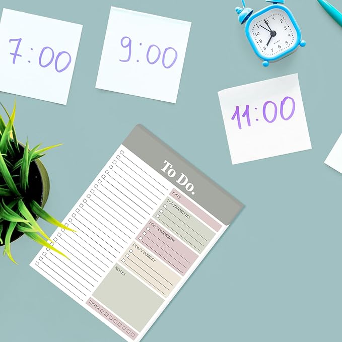 Spakon 300 Sheets Daily to Do List Notepad Notebook Library Card to Do Planner Checklist Memo Writing Pad Schedule Reminder Office Homework Planner for Task, 6" x 8 (Elegant,White,Olive Green)